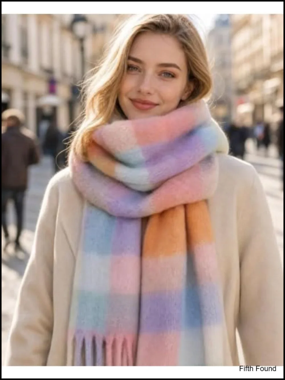Chunky Blanket Scarf Soft Plush Tassel Winter Warm Oversized